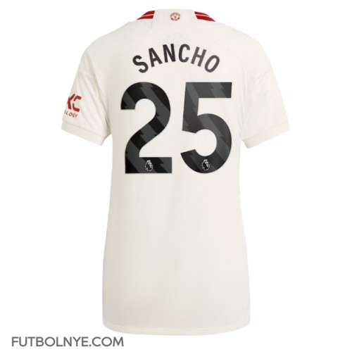 Camiseta Manchester United Jadon Sancho #25 Tercera Equipación para mujer 2023-24 manga corta